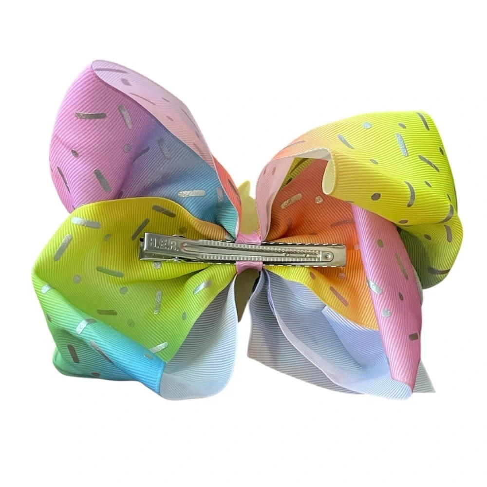 Rainbow Ice Cream Hair Bow for Kids. Never worn. Measurements in pictures. NWOT